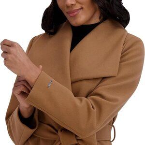 Tahari Ladies' Faux Wool Wrap Coat (Tan, Large)